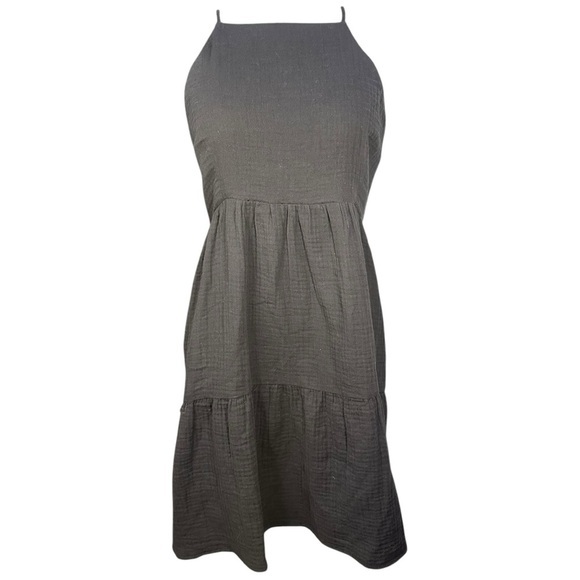 Socialite Black Cotton Halter Dress with Open‎ Back – Size Large - Picture 1 of 6